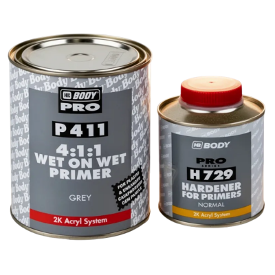 Грунт BODY 4+1+1 P411 белый 1л c отвердителем Грунт BODY 4+1+1 P411 белый 1л c отвердителем