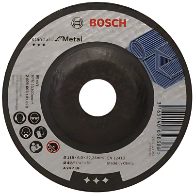 Круг обдирочный 115х6х22.2 мм для металла STANDART BOSCH (2608603181) Круг обдирочный 115х6х22.2 мм для металла STANDART BOSCH (2608603181)