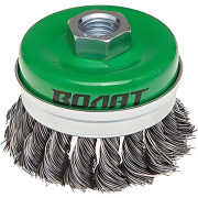 Щетка д/шлиф.маш. `чашка` косич. 65мм усиленная ВОЛАТ (для УШМ шлифмашины болгарки М14 торцевая крацовка) (81040-65)