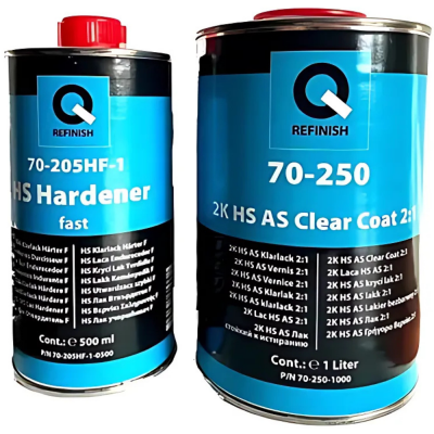 Лак Q REFINISH 70-250-1000 2K HS AS CLEARCOAT (1 Л) с отв 0.5л Лак Q REFINISH 70-250-1000 2K HS AS CLEARCOAT (1 Л) с отв 0.5л
