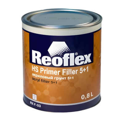Грунт REOFLEX 5+1 HS PRIMER FILLER 0.8л белый (без отвердителя) партия 1 Грунт REOFLEX 5+1 HS PRIMER FILLER 0.8л белый (без отвердителя) партия 1