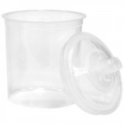 Одноразовый пластиковый бачок SCHTAER (SCH-850S-125) 850 мл с ситом 125 мк (50 шт в уп. + стакан) цена за 1 шт