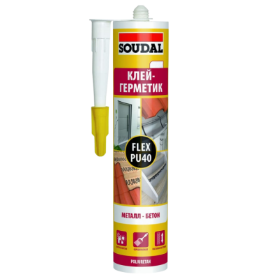 Герметик SOUDAL Flex PU40 300 ml белый Герметик SOUDAL Flex PU40 300 ml белый