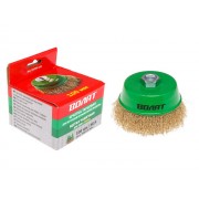 Щетка д/шлиф.маш.`чашка` гофр. 100мм ВОЛАТ (для УШМ шлифмашины болгарки М14 торцевая крацовка) (81030-100)