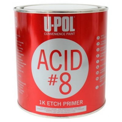Грунт U-POL ASID8 1K ACID ETCH PRIMER протравливающий серый 1л Грунт U-POL ASID8 1K ACID ETCH PRIMER протравливающий серый 1л