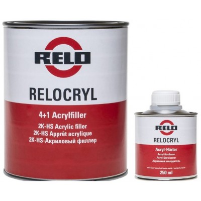 Грунт RELOCRYL 4+1 2k-HS ACRYL FILLER 1л+0.25л чёрный Грунт RELOCRYL 4+1 2k-HS ACRYL FILLER 1л+0.25л чёрный