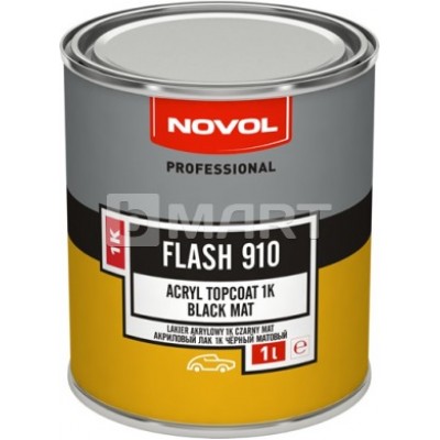 Краска акриловая Novol FLASH 910 1L чёрный мат Краска акриловая Novol FLASH 910 1L чёрный мат