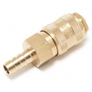 Быстроразъём пневмотический с клапаном  ёлочка  12мм (латунь) (F-BSE1-5SH) (AB-FE12)