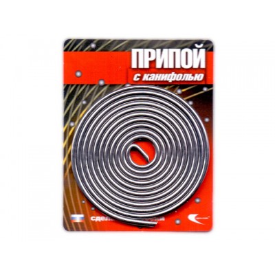 Припой ПОС 61 трубка. спираль ф2мм. с канифолью (длина 1м) (Векта) (30262) Припой ПОС 61 трубка. спираль ф2мм. с канифолью (длина 1м) (Векта) (30262)