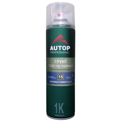Аэрозоль AUTOP (N15) Грунт HIGH BUILD толстослойный серый 650мл Аэрозоль AUTOP (N15) Грунт HIGH BUILD толстослойный серый 650мл