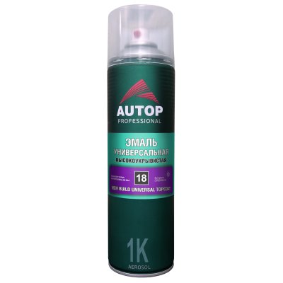 Аэрозоль AUTOP (N18) эмаль HIGH BUILD чёрный блеск 650мл Аэрозоль AUTOP (N18) эмаль HIGH BUILD чёрный блеск 650мл