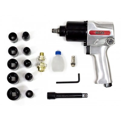 Пневмогайковерт 1/2 ECO AIW-600 с лубрикатором и головками (1/2. 7000 об/мин. 204л/мин) Пневмогайковерт 1/2 ECO AIW-600 с лубрикатором и головками (1/2. 7000 об/мин. 204л/мин)