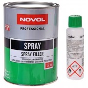 Шпатлёвка распыляемая с отвердителем NOVOL SPRAY FILLER  1.15кг+0.05отв