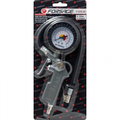 Пистолет для подкачки шин с аналоговым манометром и шлангом (0-16Bar). в блистере (F-STG-05) Пистолет для подкачки шин с аналоговым манометром и шлангом (0-16Bar). в блистере (F-STG-05)