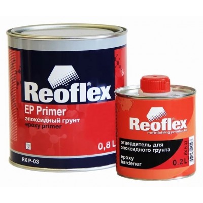 Грунт REOFLEX эпоксидный 0.8л 2К EP Primer серый с отвердителем 0.2л Грунт REOFLEX эпоксидный 0.8л 2К EP Primer серый с отвердителем 0.2л