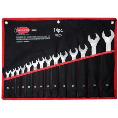 Набор ключей комбинированных с динамическим профилем. 14пр. (10-19. 21. 22. 30. 32мм). на полотне (RF-5141HD) Набор ключей комбинированных с динамическим профилем. 14пр. (10-19. 21. 22. 30. 32мм). на полотне (RF-5141HD)