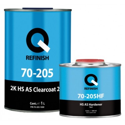 Лак Q REFINISH 70-205-1000 2K HS AS CLEARCOAT (1 Л) с отв 0.5л Лак Q REFINISH 70-205-1000 2K HS AS CLEARCOAT (1 Л) с отв 0.5л
