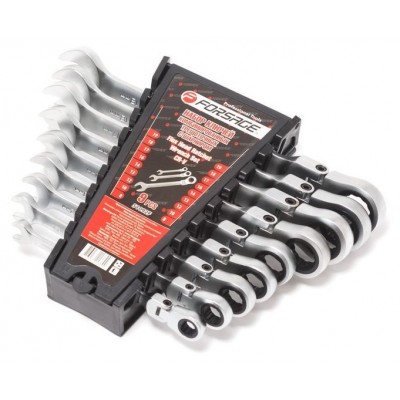 Набор ключей комбинированных трещоточных с шарниром 9пр. в пластиковом держателе (F-51092F) Набор ключей комбинированных трещоточных с шарниром 9пр. в пластиковом держателе (F-51092F)