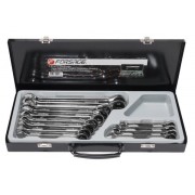Набор ключей комбинированных трещоточных 13пр в металлическом кейсе (P-51310)