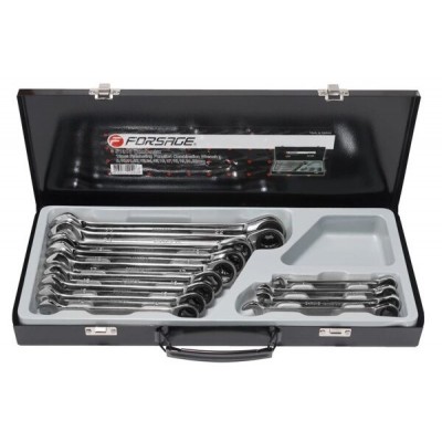 Набор ключей комбинированных трещоточных 13пр в металлическом кейсе (P-51310) Набор ключей комбинированных трещоточных 13пр в металлическом кейсе (P-51310)